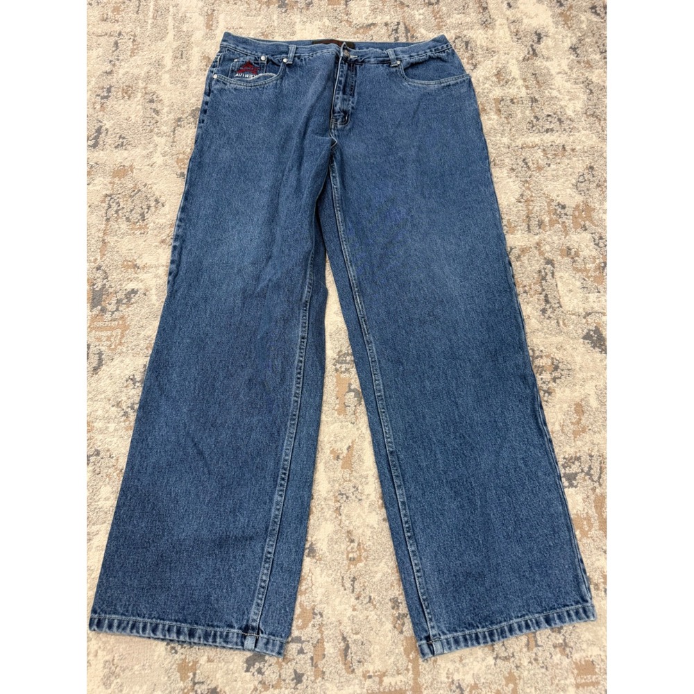 Avirex Denim System Mens 38 Blue Wide Leg Baggy Jeans Vintage 90s Streetwear